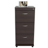 Espresso Wood Three Drawer filing Cabinet