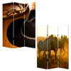 1" x 48" x 72" Multi Color Wood Canvas Round Up  Screen
