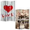 1" x 48" x 72" Multi Color Wood Canvas Valentine  Screen