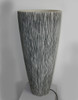 1" x 18" x 39" Gray Sandstone Ribbed Long Conical  Planter With Light