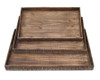 19" x 12" Brown Wood  Tray Set