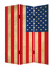 1" x 48" x 72" Multi Color Wood Canvas American Flag  Screen