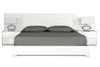 46" White MDF and Steel Queen Bed