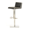 40" Black and Walnut Leatherette  Veneer  and Steel Bar Stool