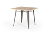30" Grey Steel and Wood Square Dining Table