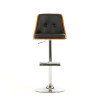 43" Black Leatherette  Veneer  and Steel Bar Stool