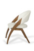 31" Walnut Wood and Cream Leatherette Dining Chair