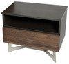 20" Dark Aged Oak Veneer  Steel  and Wood Nightstand