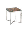 22" Wood  Steel  and Glass End Table