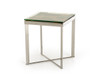 22" Mosaic Wood  Steel  and Glass End Table