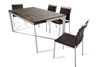 30" Wood  Steel  and Glass Dining Table