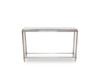 34" Stainless Steel and Glass Console Table