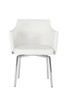 32" White Leatherette and Steel Dining Chair