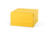 17" Yellow Fabric and Steel Ottoman Sofa Bed