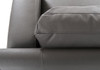 34" Grey Eco Leather  Foam  Wood  and Steel Right Facing Chaise