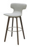 41" Light Grey Eco Leather  Steel  and Wood Bar Stool