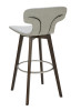 41" Light Grey Eco Leather  Steel  and Wood Bar Stool