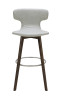 41" Light Grey Eco Leather  Steel  and Wood Bar Stool