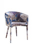 Modern Pattern Fabric Wrapped Dining  or Accent Chair