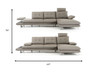 34" Grey Fabric  Foam  Wood  and Steel Sectional Sofa