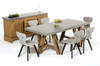 30" Concrete and Solid Acacia Wood Dining Table