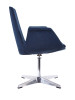 35" Blue Fabric  Polyester  and Aluminum Accent Chair