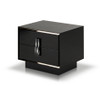 21" Black MDF and Steel Nightstand with Two Drawers