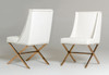 37" White Leatherette and Rosegold Steel Dining Chair