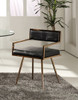 30" Black Leatherette and Rosegold Stainless Steel Dining Chair