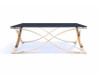 14" Smoked Glass and Rosegold Stainless Steel Coffee Table