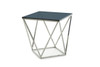 25" Glass and Stainless Steel End Table