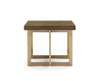 Modrest Pike Modern Elm & Antique Brass End Table