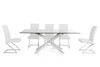 30" Stainless Steel and Clear Glass Dining Table