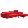 28" Red Fabric and Wood Sectional Sofa