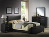 86" X 63" X 47" Queen Black Pu Panel Bed