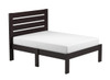 Popular Espresso Full Size Slat Wood Bed