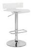 Clear And Chrome Swivel Adjustable Bar Stool