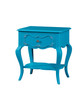 24" X 17" X 26" Turquoise Pine Wood Nightstand