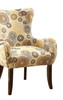 28" X 27" X 39" Fabric And Espresso Accent Chair