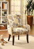 28" X 27" X 39" Fabric And Espresso Accent Chair