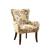 28" X 27" X 39" Fabric And Espresso Accent Chair