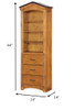 24" X 14" X 78" Rustic Oak Bookcase Cabinet