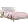 87" X 57" X 44" Pearl White Pu And Ivory Padded Full Bed