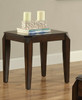 Faceted Corner Walnut Square End Table