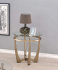 25" X 23" Champagne And Clear Glass End Table