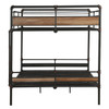 83" X 65" X 68" Sandy Black  Dark Bronze HandBrushed Queen Over Queen Bunk Bed