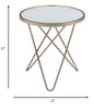 22" X 22" X 22" Frosted Glass And Champagne End Table