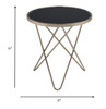 Mod Black Glass and Geo Gold End Table