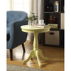 Light Yellow Solid Wooden Pedestal Side Table