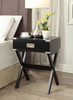 Black Solid Wooden & Metal Accent End Table